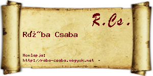 Rába Csaba névjegykártya